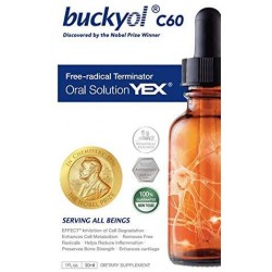 Buckyol C60 YEX Free Radical Terminator - Water-based Fullerene Super Antioxidant, Immunity Booster and Anti Aging Oral Solution - 30ml